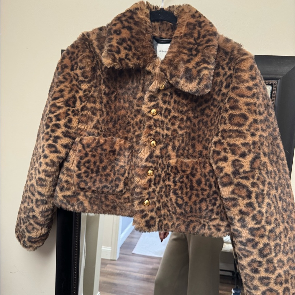 Maeve Brown Faux Fur Coat